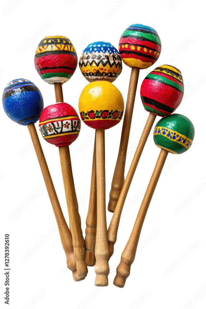 Isolated Selection of Colourful Maracas Isolated Selection of Colourful Maracas