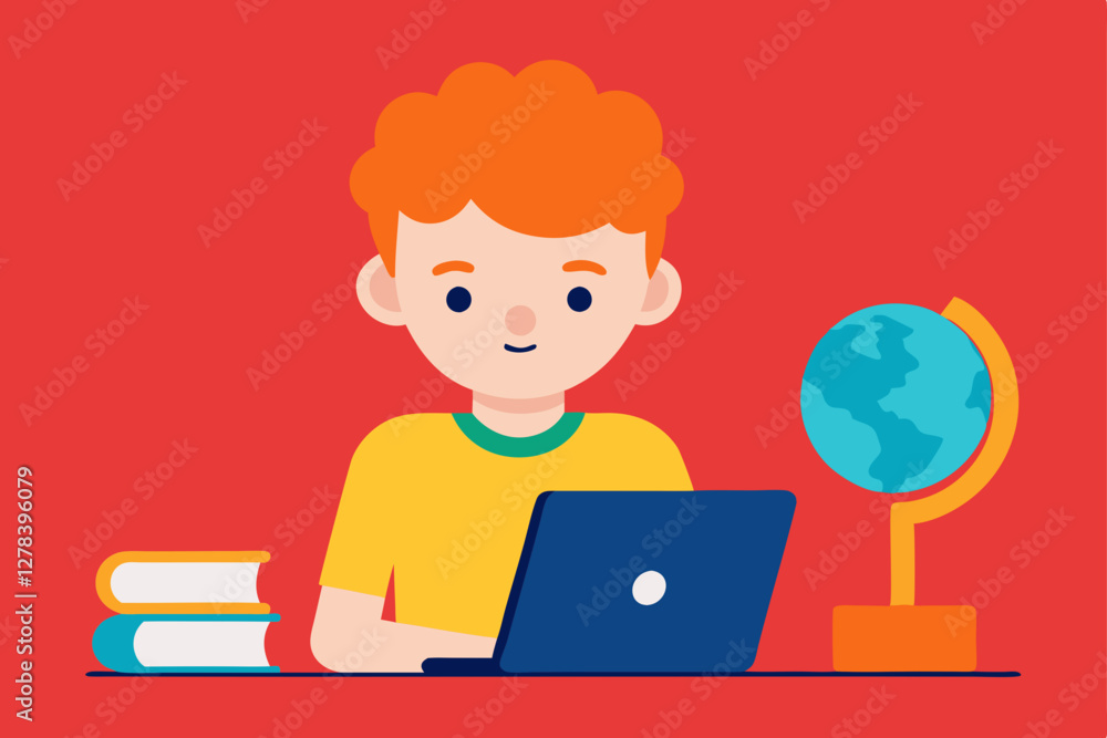 boy with laptop