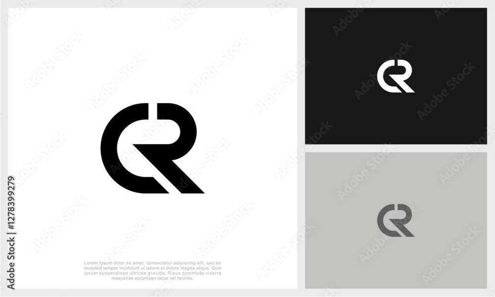 Letter CR Logo Template Design Vector Illustration. Initial CR Logo. Letter CR Logo Template Design Vector Illustration. Initial CR Logo.