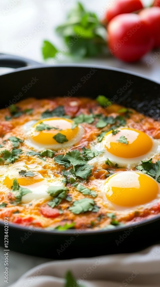 Scrumptious Eggs in a Pan - A Flavorful Breakfast Dish Scrumptious Eggs in a Pan - A Flavorful Breakfast Dish