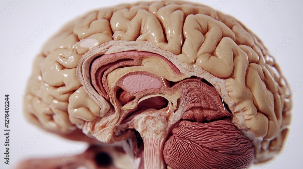 Obraz premium Detailed Anatomy of the Human Brain - A Scientific Exploration