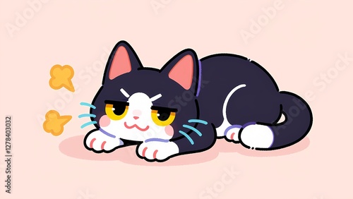 Cute cat on clear background photo