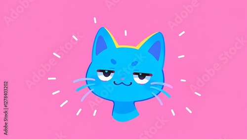 Cute cat on clear background photo