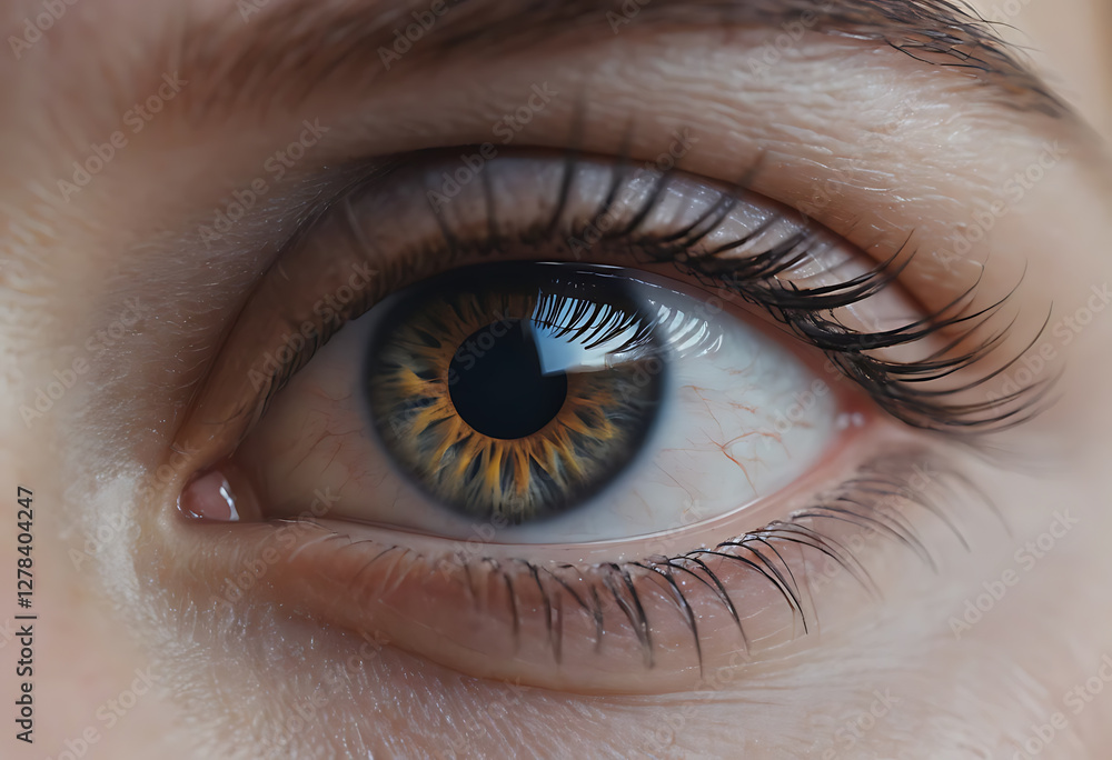 Fototapeta premium Close-up of a captivating hazel eye