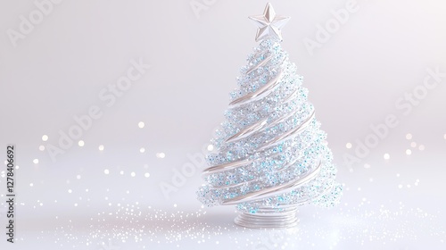 Elegant christmas tree decoration home digital art minimalist close-up holiday spirit