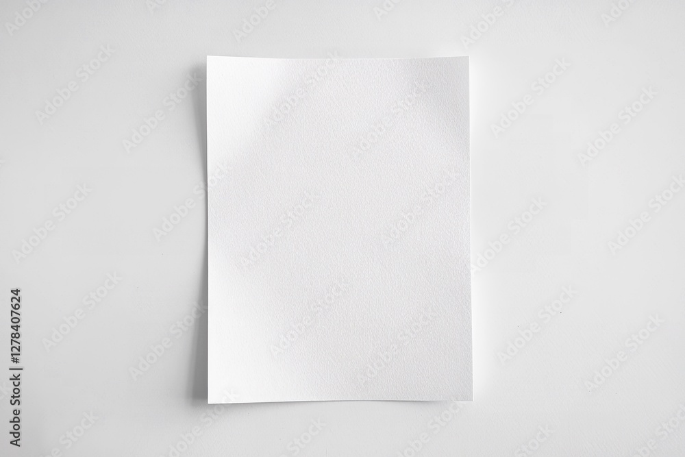 a white blank paper placed on a white surface a white blank paper placed on a white surface