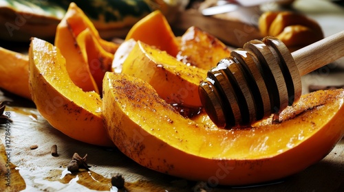 Honey-Drizzled Roasted Pumpkin Slices: A Sweet and Savory Autumnal Delight