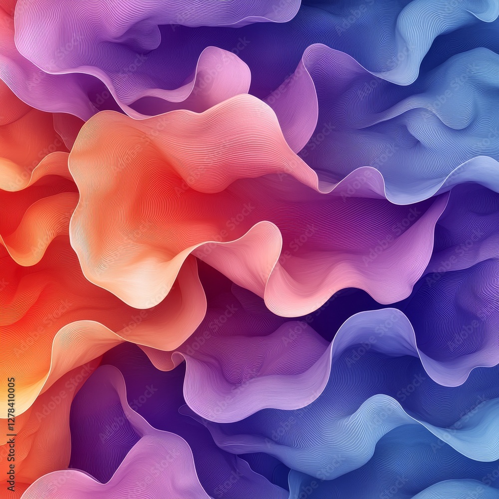 Obraz premium Abstract colorful waves creating dynamic patterns in vibrant background art design digital environment