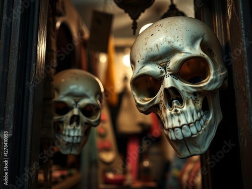 Voodoo masks from human skulls lurk in Moroccos dark souk corner