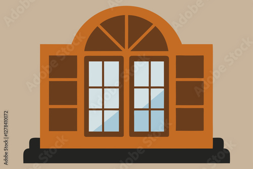 window with red windows