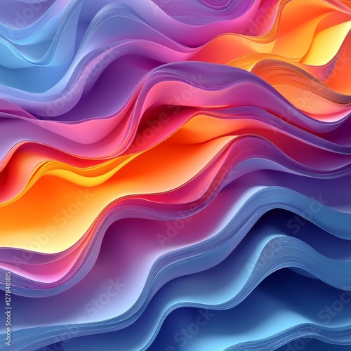 Dynamic colorful waves abstract art studio digital artwork creative environment artistic viewpoint visual concept