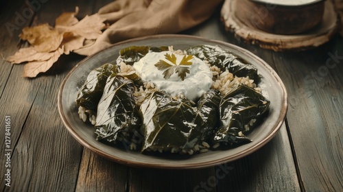 Scrumptious Stuffed Grape Leaves with Yogurt Sauce - A Culinary Delight