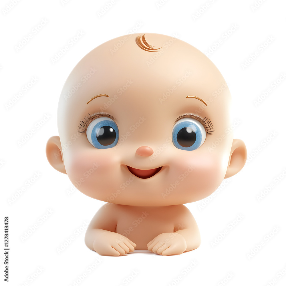 Adorable 3D Rendered Baby Emoji Symbol Isolated on White Background Adorable 3D Rendered Baby Emoji Symbol Isolated on White Background