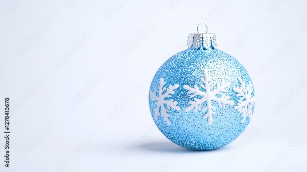 Festive blue christmas ornament holiday decor studio setting minimalist style close-up view seasonal charm Festive blue christmas ornament holiday decor studio setting minimalist style close-up view seasonal charm