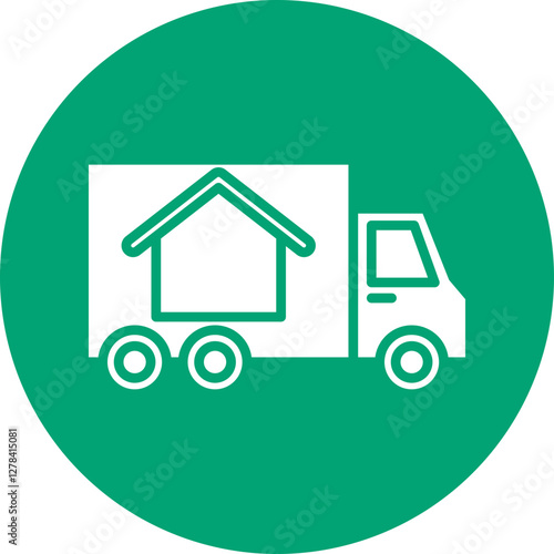 Moving Service glyph circle icon