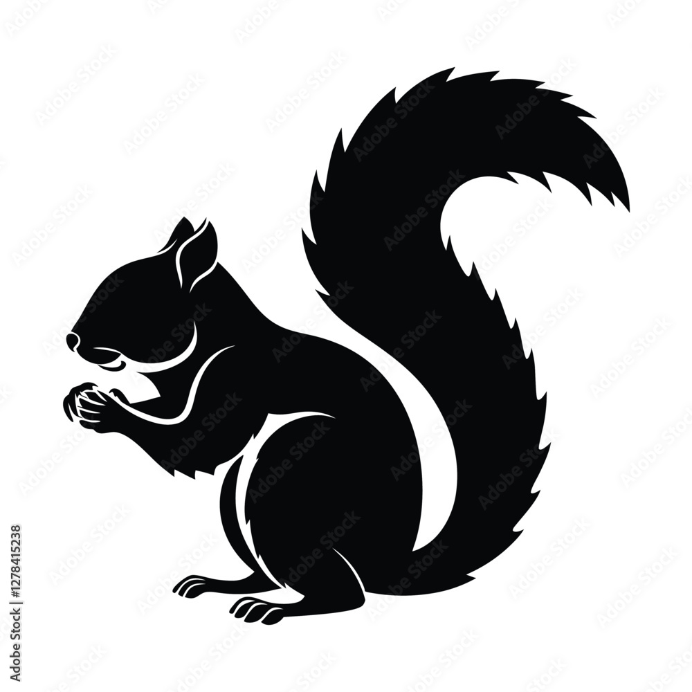 Elegance in Black Squirrel Silhouette Squirrel Icon Elegance in Black Squirrel Silhouette Squirrel Icon