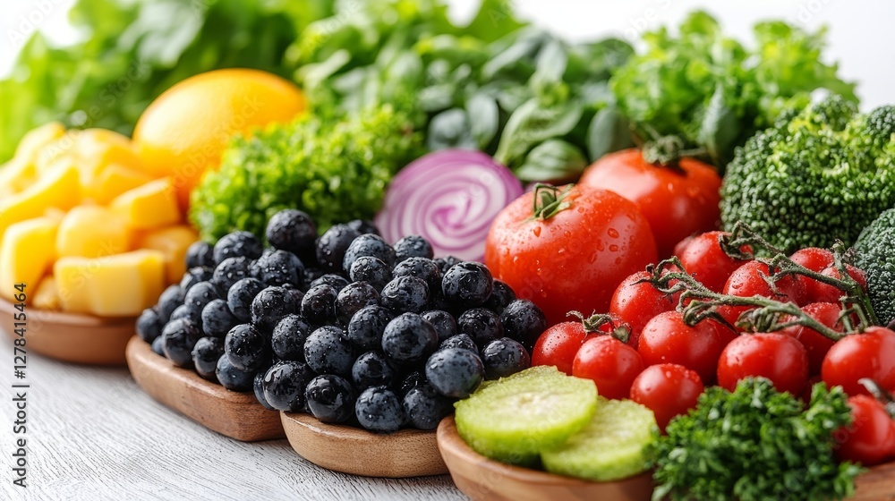 Fresh Raw Vegetables and Fruits Arrangement for Healthy Lifestyle Fresh Raw Vegetables and Fruits Arrangement for Healthy Lifestyle