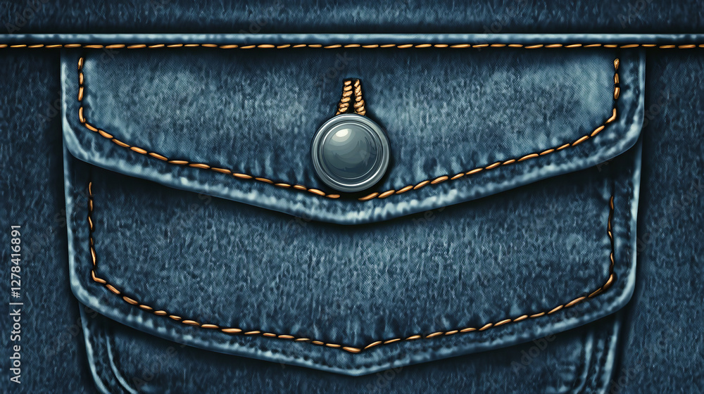 Realistic jeans texture back pocket patch vector. 3d blue denim fabric pattern for cloth detail with stitch on transparent background. Pants accessory with seam and button illustration set. Realistic jeans texture back pocket patch vector. 3d blue denim fabric pattern for cloth detail with stitch on transparent background. Pants accessory with seam and button illustration set.