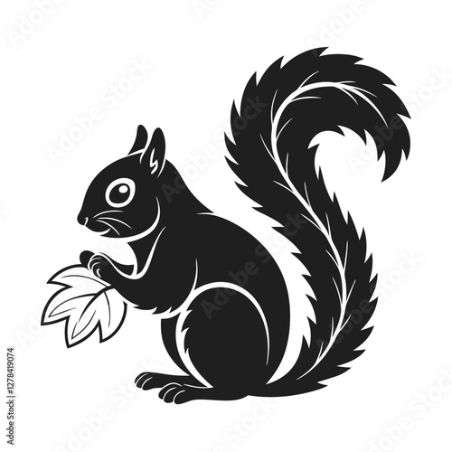 Elegance in Black Squirrel Silhouette Squirrel Icon