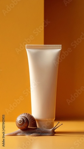 Tube with snail on clean background