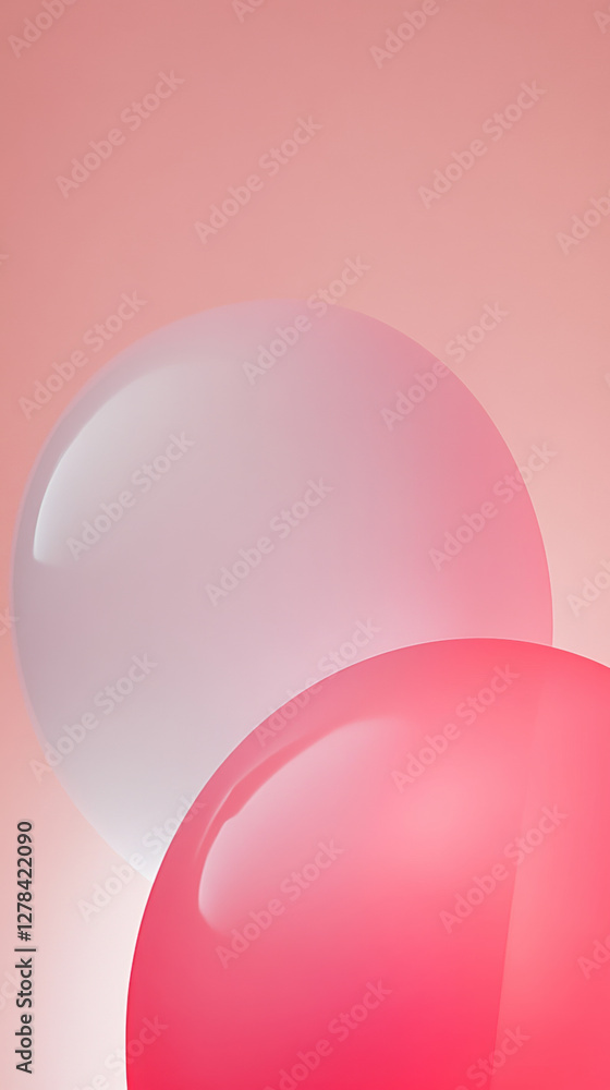 Abstractimageoftwooverlappingspheresinpinkandlightpurple. Abstractimageoftwooverlappingspheresinpinkandlightpurple.