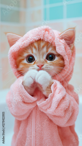 little kitten in a cap