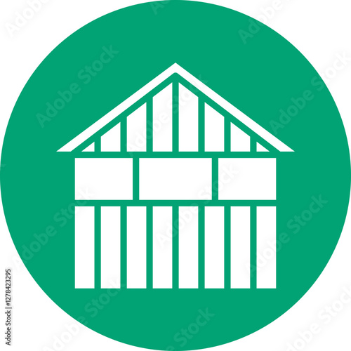 Forest Cabin glyph circle icon
