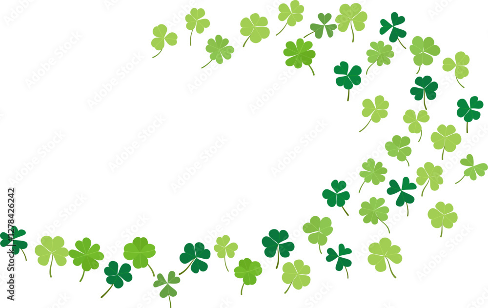 Botanical shamrock vector illustration flying wind isolated element decoration freshening in nature background Botanical shamrock vector illustration flying wind isolated element decoration freshening in nature background
