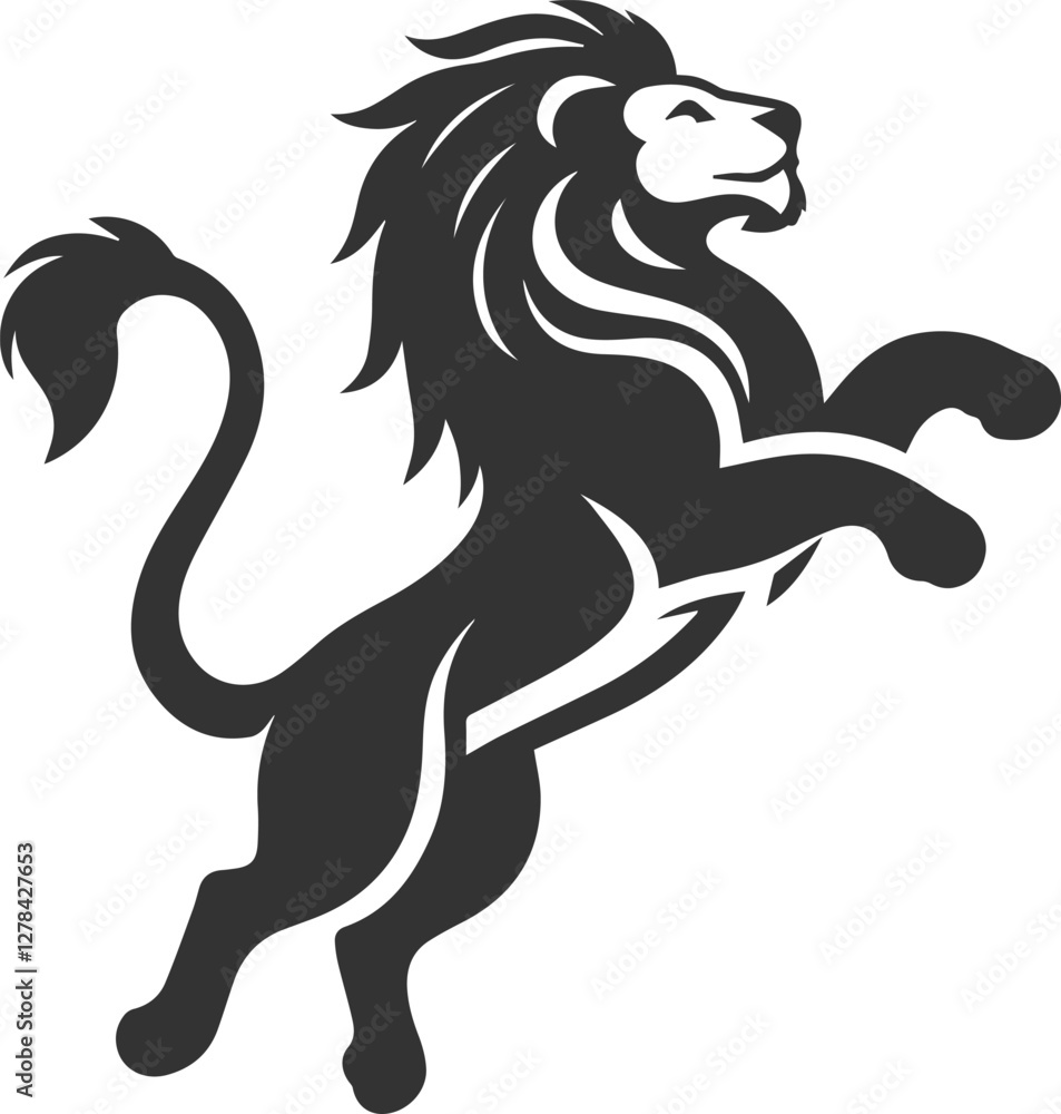 custom made wallpaper toronto digitalA lion jumping happily vector silhouette