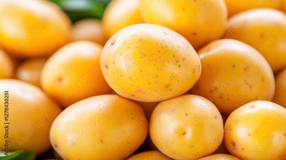 Harvesting organically grown yellow potatoes with rich soil background Harvesting organically grown yellow potatoes with rich soil background