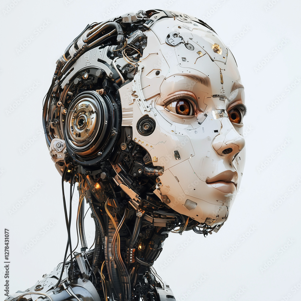 Female Cyborg with visible machinery Female Cyborg with visible machinery
