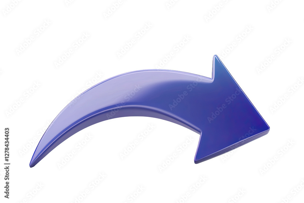 Abstract Blue Directional Arrow Curving Right on Black Background with Modern Design Abstract Blue Directional Arrow Curving Right on Black Background with Modern Design