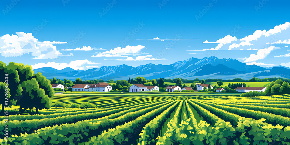 Fototapeta premium Idyllic vineyard scenery
