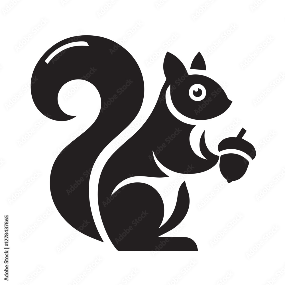 Elegance in Black Squirrel Silhouette Squirrel Icon Elegance in Black Squirrel Silhouette Squirrel Icon