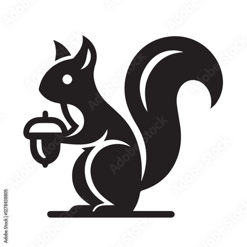 Elegance in Black Squirrel Silhouette Squirrel Icon