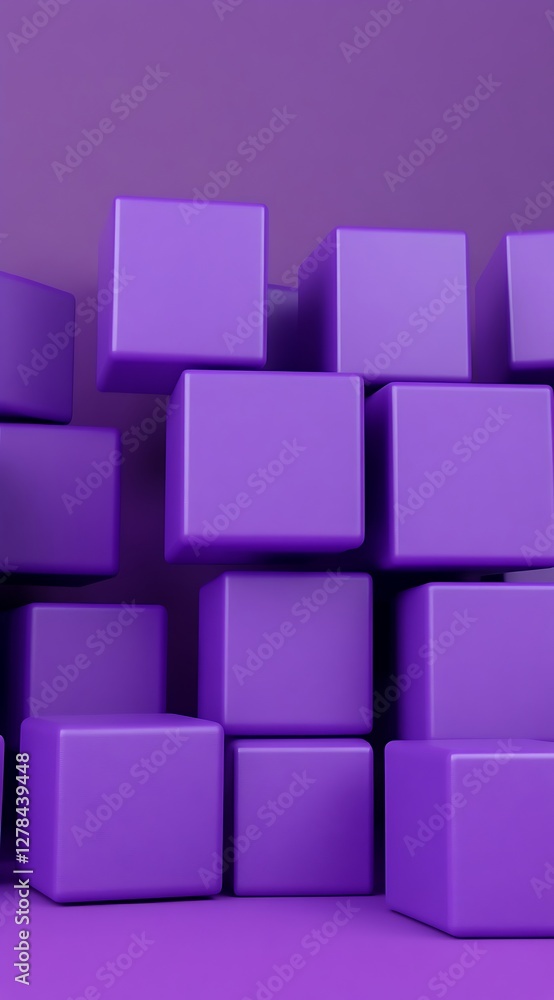 3D abstract background with purple cubes stacked on top of each other 3D abstract background with purple cubes stacked on top of each other