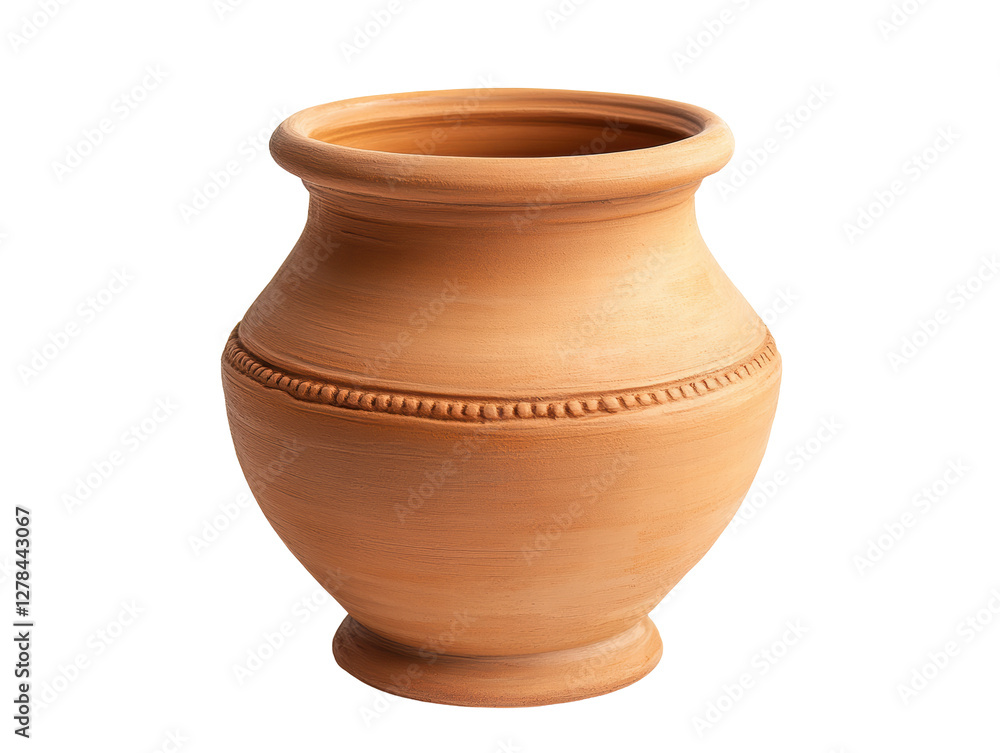 Isolated Tall Rounded terracotta flower pot Isolated Tall Rounded terracotta flower pot