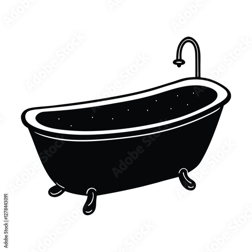 illustration of a white bath tub