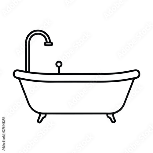 illustration of a white bath tub
