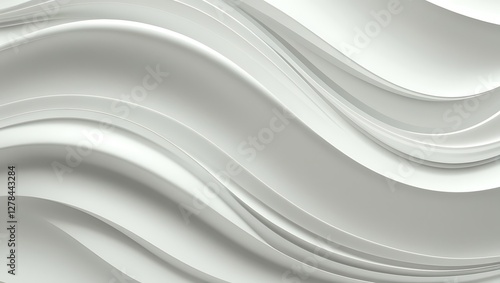 Wallpaper Mural Elegant Minimalist White Wave Texture, Seamless Monochrome Pattern Background Torontodigital.ca