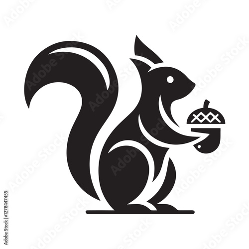 Elegance in Black Squirrel Silhouette Squirrel Icon