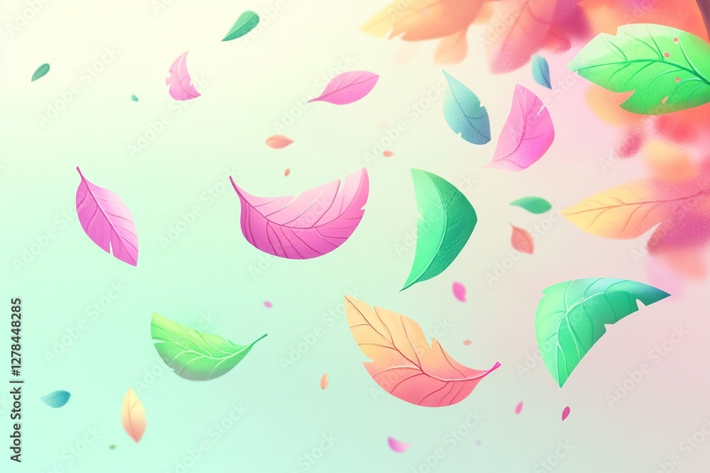 Fototapeta premium A seamless vector background featuring vibrant autumn leaves in warm hues of orange, red, and yellow, creating a cozy seasonal atmosphere.