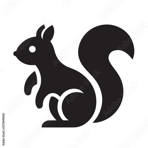 Elegance in Black Squirrel Silhouette Squirrel Icon