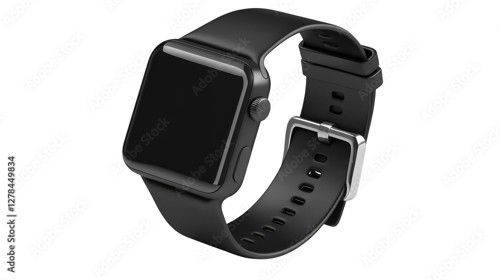 Black smart watch, a modern timepiece with advanced technology and sleek design Black smart watch, a modern timepiece with advanced technology and sleek design