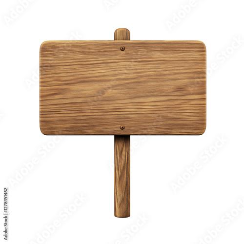 Rustic Wooden Sign: A simple, weathered wooden sign stands ready for your message, with visible wood grain and sturdy construction.