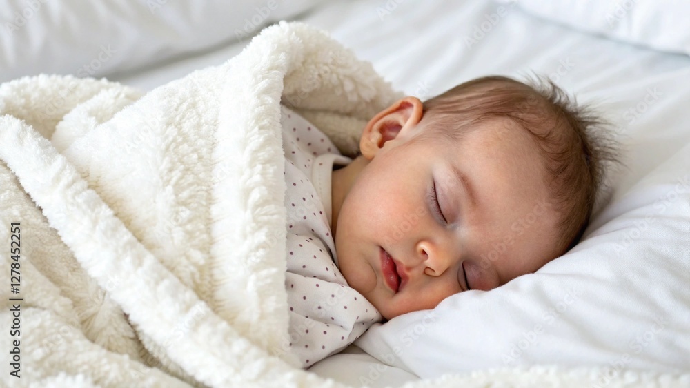 Newborn Infant Baby Sleeping Peacefully Covered by Blanket, Baby's Sleep Newborn Infant Baby Sleeping Peacefully Covered by Blanket, Baby's Sleep
