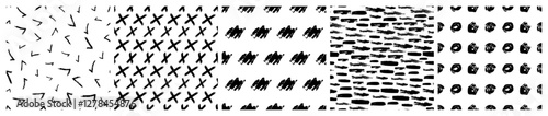 Set of seamless patterns with scribble smears