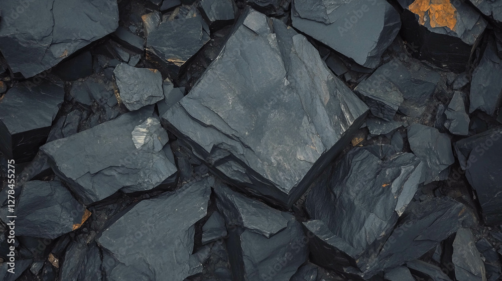 Coarse cracked black slate texture for background and design projects Coarse cracked black slate texture for background and design projects