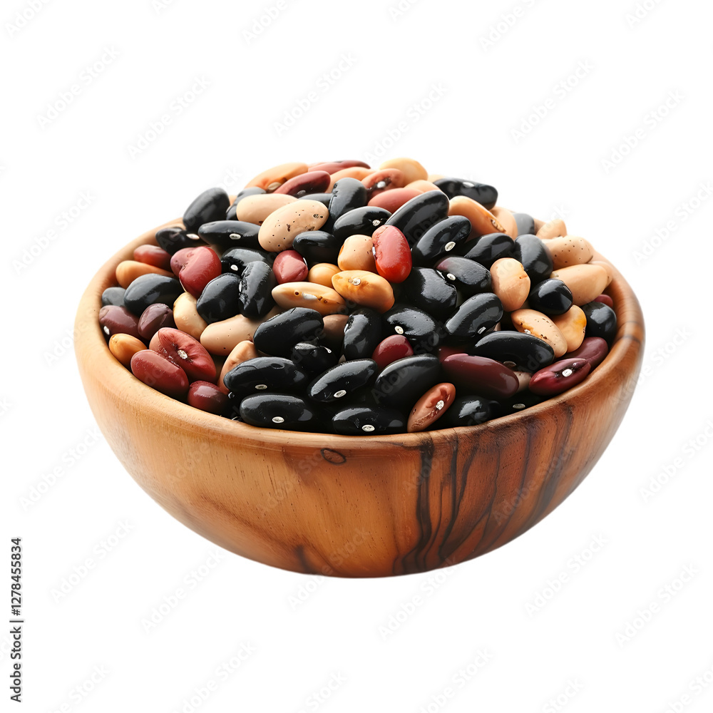 Colorful beans in a wooden bowl healthy food legumes variety Colorful beans in a wooden bowl healthy food legumes variety