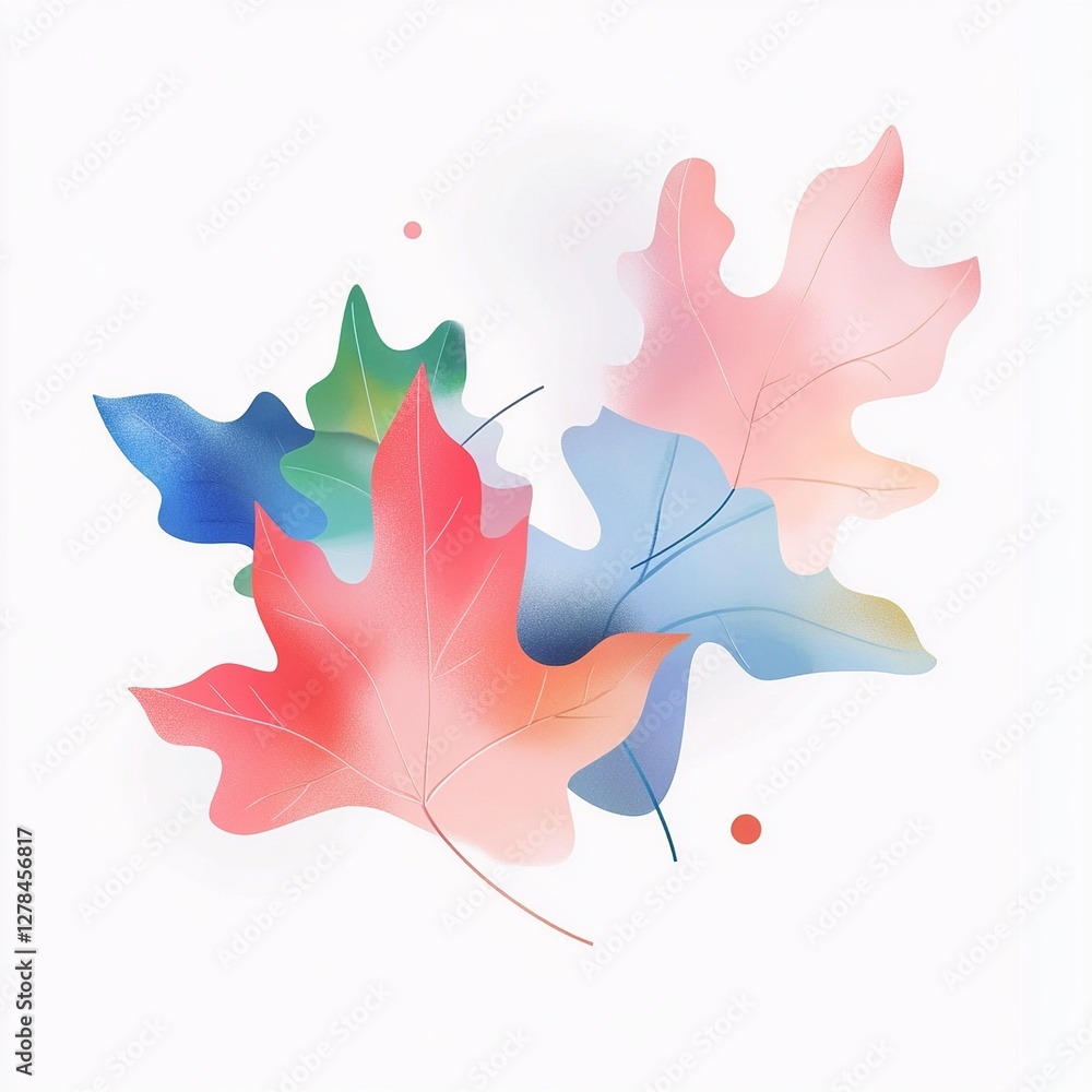 Obraz premium A seamless vector background featuring vibrant autumn leaves in warm hues of orange, red, and yellow, creating a cozy seasonal atmosphere.